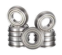 HiPicco F6902ZZ Flanged Ball Bearing, ID 15mm x OD 28mm x Width 7mm Double Metal Shielded Deep Groove Bearings, Pre-Lubricated (GCr15) Chrome Steel 10pcs