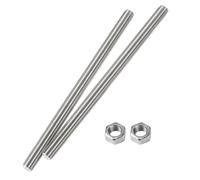 HiPicco Fully Threaded Rod M10 x 150mm 1.5mm Thread Pitch, 2 Pack 304 Stainless Steel Right Hand Threaded Rods Bar Studs for Furniture Machinery Assembly 【with Nuts】