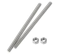 HiPicco Fully Threaded Rod M10 x 400mm 1.5mm Thread Pitch, 2 Pack 304 Stainless Steel Right Hand Threaded Rods Bar Studs for Furniture Machinery Assembly 【with Nuts】