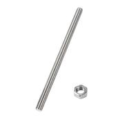 HiPicco Fully Threaded Rod M12 x 350mm 1.75mm Thread Pitch, 304 Stainless Steel Right Hand Threaded Rods Bar Studs for Furniture Machinery Assembly 【with Nuts】