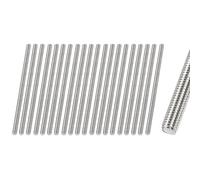 HiPicco Fully Threaded Rod M3 x 50mm 0.5mm Thread Pitch, 20 Pack 304 Stainless Steel Right Hand Threaded Rods Bar Studs for Furniture Machinery Assembly