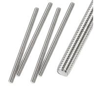 HiPicco Fully Threaded Rod M8 x 350mm 1.25mm Thread Pitch, 4 Pack 304 Stainless Steel Right Hand Threaded Rods Bar Studs for Furniture Machinery Assembly