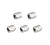 HiPicco Hex Coupling Nuts, M5 x 0.8-Pitch UNC 10mm/0.39" Length, 5 Pack 304 Stainless Steel Rod Coupling Nut for Threaded Rods & Studs