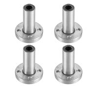 HiPicco Linear Ball Bearings, LM6LUU 6mm Extra Long Round Flange Linear Motion Bushing Double Side Rubber Sealed for 6mm Linear Shaft CNC Machine 3D Printer 4 Pack
