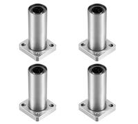 HiPicco Linear Ball Bearings, LMK12LUU 12mm Square Flange Linear Motion Bushing Double Side Rubber Sealed for 12mm Linear Shaft CNC Machine 3D Printer 4 Pack