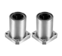 HIPICCO Linear Ball Bearings, LMK25UU 25mm Square Flange, Double Side Rubber Sealed, Carbon Steel, Black, 2 Pack