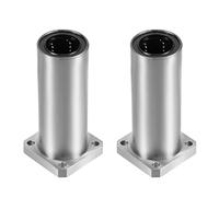 HIPICCO Linear Ball Bearings, LMK30LUU 30mm Square Flange, Double Side Rubber Sealed, Carbon Steel, Gray, 2 Pack