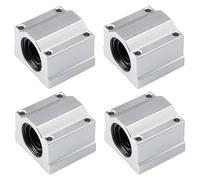 HiPicco Linear Motion Ball Bearing Slide Block, SCS10UU 10mm Pillow Block Closed Linear Bearing Aluminum Bushing Linear Rail Support Guide Shaft Bearing for CNC 3D Printer Parts 4 Pack