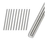 HiPicco M6 x 120mm Fully Threaded Rod & Studs, 304 Stainless Steel Right Hand Threads Rods, M6-1 Thread Pitch for Anchor Bolts, Clamps, Hangers and U-Bolts 10pcs