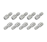 HiPicco M6x10mm to M10x10mm Double End Threaded Stud Screw Reducing Bolt,304 Stainless Steel Thread Reducer Adapter for Furniture Fastener Welding, Hardware Connectors 10 Pack