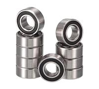 HiPicco MR106-2RS Deep Groove Ball Bearings, ID 6mm x OD 10mm x Width 3mm Miniature Bearings, Double Rubber Sealed Ball Bearing Pre-Lubricated Chrome Steel Z2 Lever 10pcs