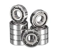 HiPicco MR115-OPEN Deep Groove Ball Bearings, ID 5mm x OD 11mm x Width 4mm Miniature Bearings, Open Style Ball Bearing Pre-Lubricated Chrome Steel Z2 Lever 10pcs