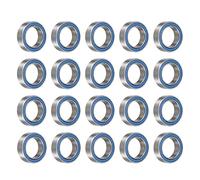 HiPicco MR126-2RS Deep Groove Ball Bearings, ID 6mm x OD 12mm x Width 4mm Miniature Bearings, Double Rubber Sealed Ball Bearing Pre-Lubricated Chrome Steel Blue Z2 20pcs