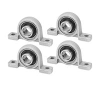 HiPicco Pillow Block Bearing, 4Pcs KP002 Flange Mounted Pillow Bearings - Bore 15mm/0.59" ID Self Alignment Zinc Alloy Plummer Block Bearing for Diameter 15mm Linear Shaft Rod