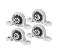 HiPicco Pillow Block Bearing, 4Pcs KP08 Flange Mounted Pillow Bearings - Bore 8mm/0.31" ID Self Alignment Zinc Alloy Plummer Block Bearing for Diameter 8mm Linear Shaft Rod