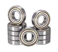 HiPicco R10ZZ Deep Groove Ball Bearings, ID 5/8" x OD 1-3/8" x Width 11/32" Double Rubber Sealed Ball Bearing Pre-Lubricated Chrome Steel Z2 Lever 10pcs