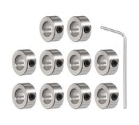 HiPicco Set Screw Collars, 10 Pack 5.05mm Bore Shaft Lock Collars, 10mm OD, 5mm Width, Nickel-Plated Carbon Steel Landing Gear Stopper Wheel Collar, Includes Wrench