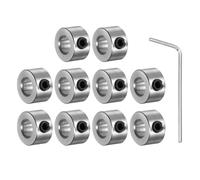 HiPicco Set Screw Collars, 10 Pack 5mm Bore Shaft Lock Collars, 10mm OD, 7mm Width, 304 Stainless Steel Landing Gear Stopper Wheel Collar, Includes Wrench