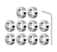 HiPicco Set Screw Collars, 10 Pack 7.05mm Bore Shaft Lock Collars, 12mm OD, 5mm Width, Nickel-Plated Carbon Steel Landing Gear Stopper Wheel Collar, Includes Wrench