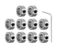 HiPicco Set Screw Collars, 10 Pack 8mm Bore Shaft Lock Collars, 14mm OD, 7mm Width, 304 Stainless Steel Landing Gear Stopper Wheel Collar, Includes Wrench