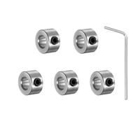 HiPicco Set Screw Collars, 5 Pack 6mm Bore Shaft Lock Collars, 14mm OD, 7mm Width, 304 Stainless Steel Landing Gear Stopper Wheel Collar, Includes Wrench