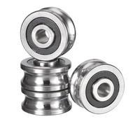 HiPicco SG15 Deep U Groove Ball Track Guide Bearing, ID 5mm x OD 17mm x Width 8/9.75mm Double Sealed Pre-Lubricated (GCr15) Chrome Steel for 6mm rails 4pcs