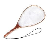 Hipicute Fly Fishing Net, Trout Net, Wooden Frame Fly Fishing Landing Net with Soft Rubber Mesh for Catch and Release, Lightweight Fish Net for Trout Bass, Fly Fishing Gear for Stream Fishing
