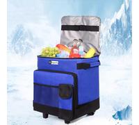 HipierFx Portable Cooler on Wheels and Handle Large Coolbox Foldable Trolley Cool Box Picnic Set for Camping Travel Shopping