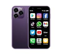 Hipipooo Mini Smartphone Unlocked 4G, 3.0 Inch Small Mobile Phone, Dual SIM & 2000mAh Battery, Android 10.0, Dual Camera, WiFi - Compact Backup Phone for Seniors and Travel（Purple）