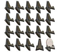 Hipiwe 20 Packs Mini Acrylic Easel Stands Black Coin Display Easel Holder for Displaying Air-Tite Coins Pocket Watches Capsules Challenge Medals Casino Chips