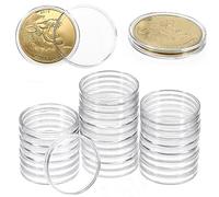 Hipiwe 40.6mm Coin Holder Capsules - 30 Packs Round Clear Acrylic Air-tite Coin Container Coin Collection Case for Long-Term Coin Collection Supplies for Silver Eagles