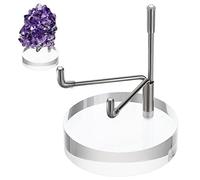 Hipiwe Adjustable Metal Arms Display Stand Easel with Acrylic Base Small Display Easel Holder for Fossil Coral Geodes Rock Mineral Agate Crystals Seashell and Small Collectibles, 2.4*2.4*3.1 inch