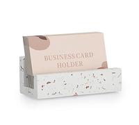 Hipiwe Business Card Holder for Desk Modern Terrazzo Business Card Display Stand