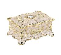 Hipiwe Vintage Jewelry Box, Small Enameled Trinket Organizer, Rectangular Treasure Chest, Decorative Keepsake Gift Case for Women Girls, 3.7x 2.7x 2 Inch