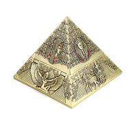 Hipiwe Windproof Metal Pyramid Ashtray - Vintage Egyptian Style Cigarette Ashtray Holder with Lid, Desktop Tobacco Ash Tray for Outdoor Indoor, Patio, Office, Home Decorative Art, Bronze