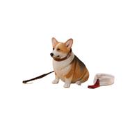 HiPlay JXK Collectible Dog Figure: Fat Welsh Corgi Pembroke, Expertly Hand-Painted, Lifelike, Safe Resin, 1:6 Scale Miniature Animal Figurine JXK140A