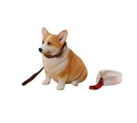 HiPlay JXK Collectible Dog Figure: Fat Welsh Corgi Pembroke, Expertly Hand-Painted, Lifelike, Safe Resin, 1:6 Scale Miniature Animal Figurine JXK140C
