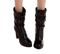 HiPlay Worldbox Studded Biker Boots Motorcycle Shoes (Black) GS011B 1/6 Scale Doll Accessory Fit Action Figure