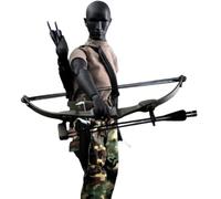 HiPlay X-TOYS 1/6 Black Plastic Bow & Arrow Set Rambo Weapon Doll Accessory for 12-inches Figure