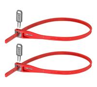 Hiplok Cycle Bicycle Bike Z-Lok Armoured Reuseable Tie Red - 40 CM - Twin Pack
