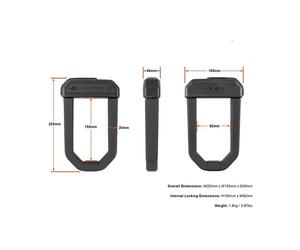 Hiplok D1000 U-lock 155 x 92 x 20 mm Black