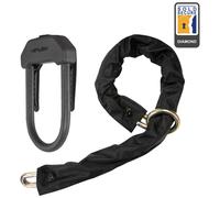 Hiplok DXXL D-Lock & Chain Combo - Solid Secure Diamond, Maximum Cycle Security