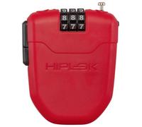 Hiplok FX Cable Bike Lock - Red. 3 Digit Combination Bike/Bicycle Cable Lock. 1m Retractable Steel Cable. Wearable Clip & Lightweight (75g)