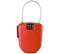 Hiplok FX Cable Bike Lock - Red. 3 Digit Combination Bike/Bicycle Cable Lock. 1m Retractable Steel Cable. Wearable Clip & Lightweight (75g)