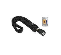 Hiplok Home Silver Bike Chain Lock - Black. 8mm Thick, 1.2m Locking Length. 12mm Shackle. 3 Keys, 10 Year Warranty. Sold Secure Silver Bicycle Lock