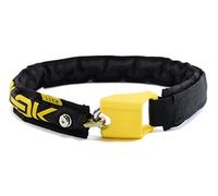 Hiplok LITE Wearable Bicycle/Bike Chain with Lock - Black/Yellow. Light, Anti-Scratch Chain Lock 1Kg, 75cm Long, 6cm Thick, 8mm Shackle. 3 x Keys