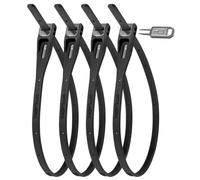 Hiplok Z-LOK Armoured Reusable Tie - 4 Pack - Black