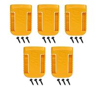 Hipoke 5 PCS Tool Battery Holder Mount for Dewalt Battery Cover Belt Clip Battery Dock Holder Hanger Mount on Shelf Wall Battery Storage Clips Fit for 18V- 60V with screws