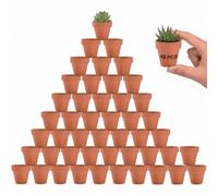 Hipothoe 48 Pcs Mini Terracotta Pots, 5CM