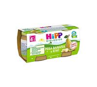 HiPP Omogeneizzato Biologico di Pera Banana e Kiwi dai 4+ MESI, 2 x 80g